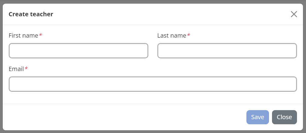 Add teacher details form