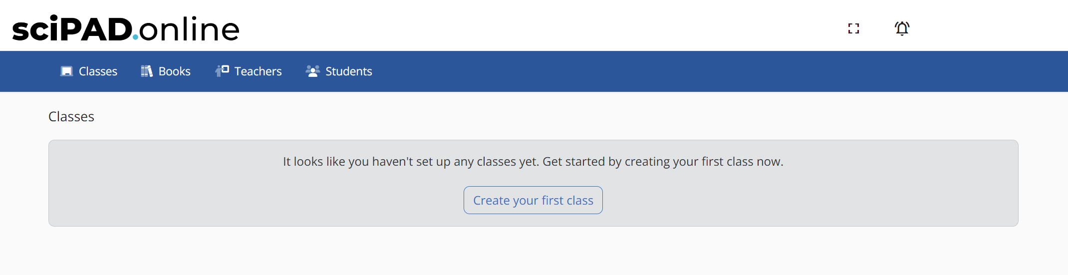 Create your first class button on the classes tab