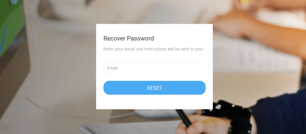 Password recovery interface